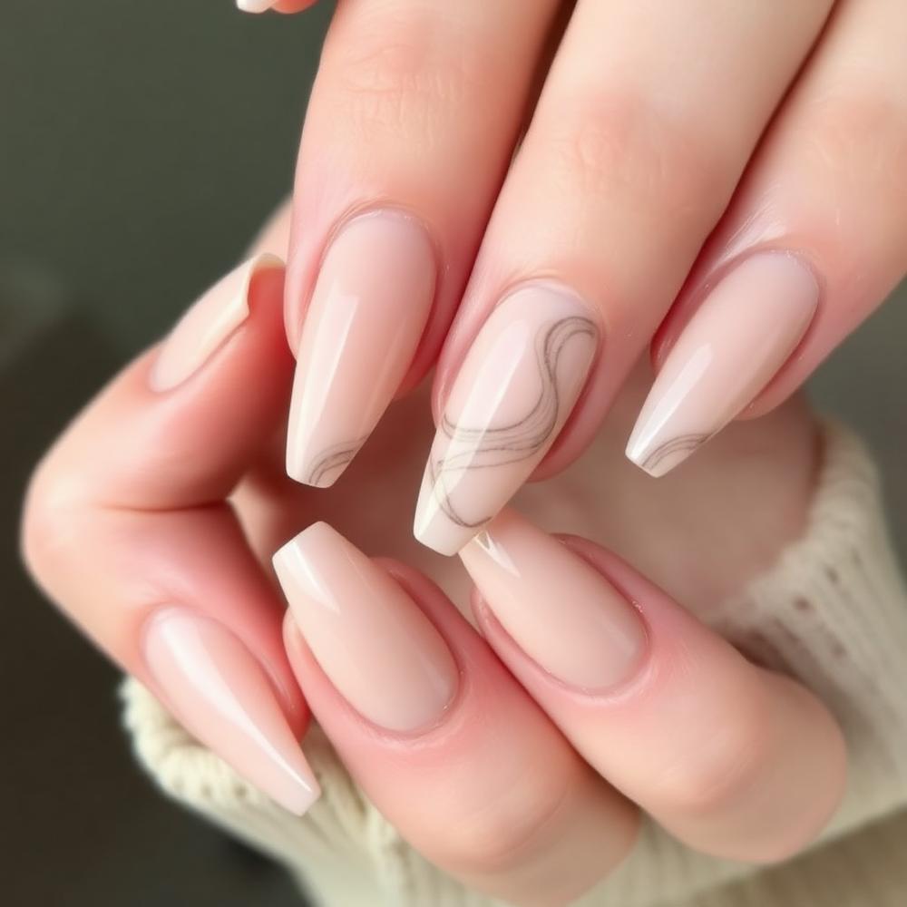 Nail art detail — crystal rhinestones